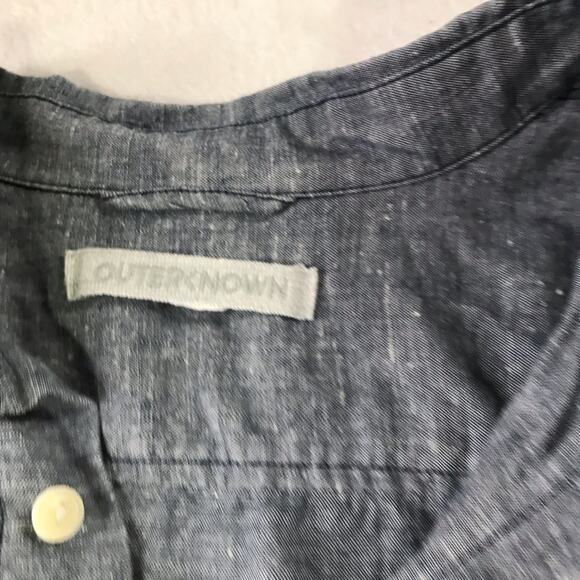 Outerknown M short sleeve button down hemp shirt sustainable lightweight - Picture 4 of 9